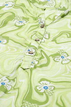 Lime Green LIVA Straight Kurta image number 2